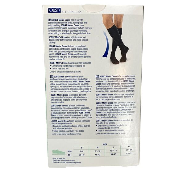 Jobst Mens Dress Knee High Medium Compression Socks Closed Toe Lot of 4 - Picture 5 of 16